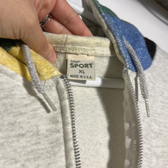 Vintage Myrtle Beach South Carolina Golf Plaid Zip Up Hooded Sweatshirt Size XL - Picture 5 of 12